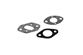 Three engine gaskets for a Losi 26cc engine, including two grey fibrous gaskets and one black gasket, arranged on a white background.