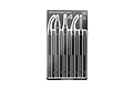 Artesania Latina Micro Rigging Tool Set on a black metal sheet, featuring various shaped tips for model ship rigging.