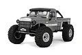 A studio shot of the RGT Challenger Pro 1/10 scale RC rock crawler in metallic grey, featuring large off-road tires and detailed truck body styling.