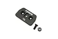 Kyosho 10g rear chassis weight plate with a flathead screw and a nylon lock nut on a white background.