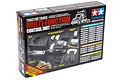 Tamiya 1/14 scale MFC-01 Multi-Function Control Unit kit packaging box showing included electronics, speaker, and lights.
