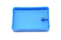 A blue RPM branded rectangular plastic parts tray with a small circular magnet embedded in the corner, set against a white background.