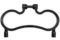 A black RPM rear upper bumper mount for an RC vehicle, featuring a curved, molded plastic design with mounting points.