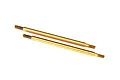 Two gold-colored TiN-coated hardened steel shock shafts for Traxxas GTR shocks, shown against a white background.
