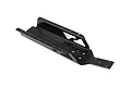 A black carbon fibre main chassis for an RC vehicle, featuring a U-shaped design with multiple mounting holes and cutouts.