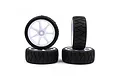 Rush 1.9" Radial 28X Touring Car Tyres on White 7 Spoke Rims - Glued Wheels 4Pcs RU-1048A