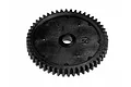 A black 50-tooth spur gear for an RC car, viewed from the front against a white background.