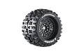 A single Louise MT-Pioneer monster truck tyre mounted on a black multi-spoke rim with white branding on the sidewall.