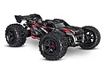 Traxxas Sledge 6S 1/8 scale RC truck in black and red livery, shown from a front three-quarter angle on a white background.