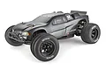 A studio shot of the Atrek Wildfire Pro 1/10 scale RC stadium truck in metallic grey with black wheels and off-road tires.