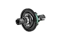 GPM Racing 47T 1Mod complete differential for RC cars, featuring a black gear, green accents, and metal outdrives against a white background.