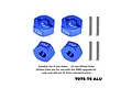 GPM Aluminium 12mm Hexes 4Pcs - Blue TFR010-B