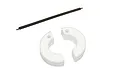 HSP nitro engine 2-shoe clutch set featuring two white plastic clutch shoes and one black tension spring on a white background.