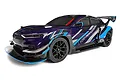 HPI Sport 3 Ford Mustang Mach-E 1400 RC touring car in purple and blue livery with Ford Performance branding on a white background.