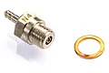 An HSP N4 glow plug for RC nitro engines, shown with its copper washer on a white background.