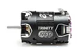 Trinity 21.5T sensored brushless motor for RC cars, featuring a black anodized aluminum casing with silver engraved branding.