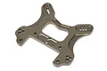A bronze-coloured anodized aluminium front shock tower for an HPI Vorza RC car, featuring multiple mounting holes and a central cutout.