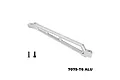 A silver GPM Racing aluminium front chassis brace with two mounting screws on a white background.