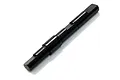 A black metal two-speed gearbox shaft for an RC car, shown against a white background.