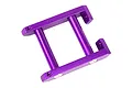 A purple anodized aluminium RC car front brace component with two parallel bars connecting two mounting brackets.