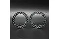 Two grey aluminium 1.9 inch beadlock rings for RC crawler wheels, shown side by side against a dark background.