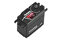 Futaba HPS-CB701 brushless servo in a black case with white and red branding, viewed from a high angle against a white background.