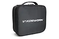 A black Koswork hard frame storage bag with a top handle and white logo, isolated on a white background.