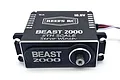 A black Reefs RC BEAST 2000 1/5 scale brushless servo winch with metal casing and silver accents on a white background.