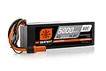 Spektrum 14.8V 5000mAh 50C Smart LiPo battery in a black hard case with orange and black wiring and an IC5 connector.