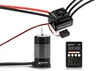 ZTW Beast G2 150A ESC, brushless motor, and programming card set against a white background.