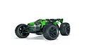 ARRMA Kraton 6S V6 BLX 1/8 scale RC truggy in green and black, shown from a front three-quarter angle on a white background.