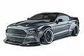 A grey MST RMX 2.5 LBMT 1/10 scale RC drift car featuring a wide-body Mustang-style shell on a white background.