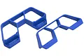 A pair of blue RPM RC nerf bars for a Traxxas LCG Slash 4WD, shown from an angled perspective against a white background.