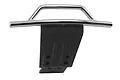 RPM chrome front bumper and black skid plate for Traxxas Slash 4WD RC vehicle.