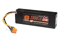 Spektrum Smart G2 11.1V 1300mAh 30C LiPo battery in a black hard case with an orange IC3 connector on a white background.