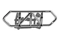 RPM chrome rear bumper for Traxxas Slash 4WD RC car, featuring a tubular design with a reflective metallic finish.