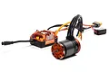Spektrum Firma brushless sensored motor and Smart 60A ESC combo unit on a white background.