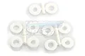 A set of white RPM body shell savers on plastic sprues against a white background.