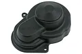 A black RPM sealed gear cover for RC vehicles, shown from a top-down angle against a white background.