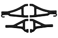 A set of four black RPM RC suspension arms for a 1/16 scale E-Revo, arranged in two rows on a white background.