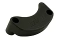 A black RPM motor protector for RC vehicles, featuring a curved design with two mounting holes and the RPM logo embossed on the top surface.