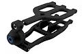 RPM True-Track rear suspension arm and hub assembly in black plastic for Traxxas E-Maxx RC trucks.