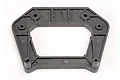 A black plastic front shock tower spare part for a Traxxas RC vehicle, shown against a plain white background.
