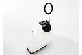 A translucent white Traxxas 150cc fuel tank with a black cap and pull ring against a white background.