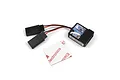 Maverick MSRS-702 2-in-1 brushed ESC and receiver unit with attached wiring and a square double-sided adhesive mounting pad.