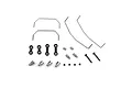 A Maverick RC sway bar set including metal sway bars, plastic ball ends, metal ball studs, screws, and small set screws on a white background.