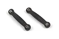 Two black plastic RC steering links with metal pivot balls at each end, shown against a plain white background.