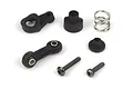 Maverick Servo Saver Set components including black plastic arms, a metal spring, and two screws on a white background.