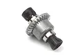 A complete assembled differential unit for a Maverick RC vehicle, featuring a metal gear housing and black plastic drive cups.