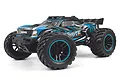 BlackZon Spryte ST Turbo RC stadium truck in blue and black livery with off-road tires, shown from a front-quarter angle on a white background.